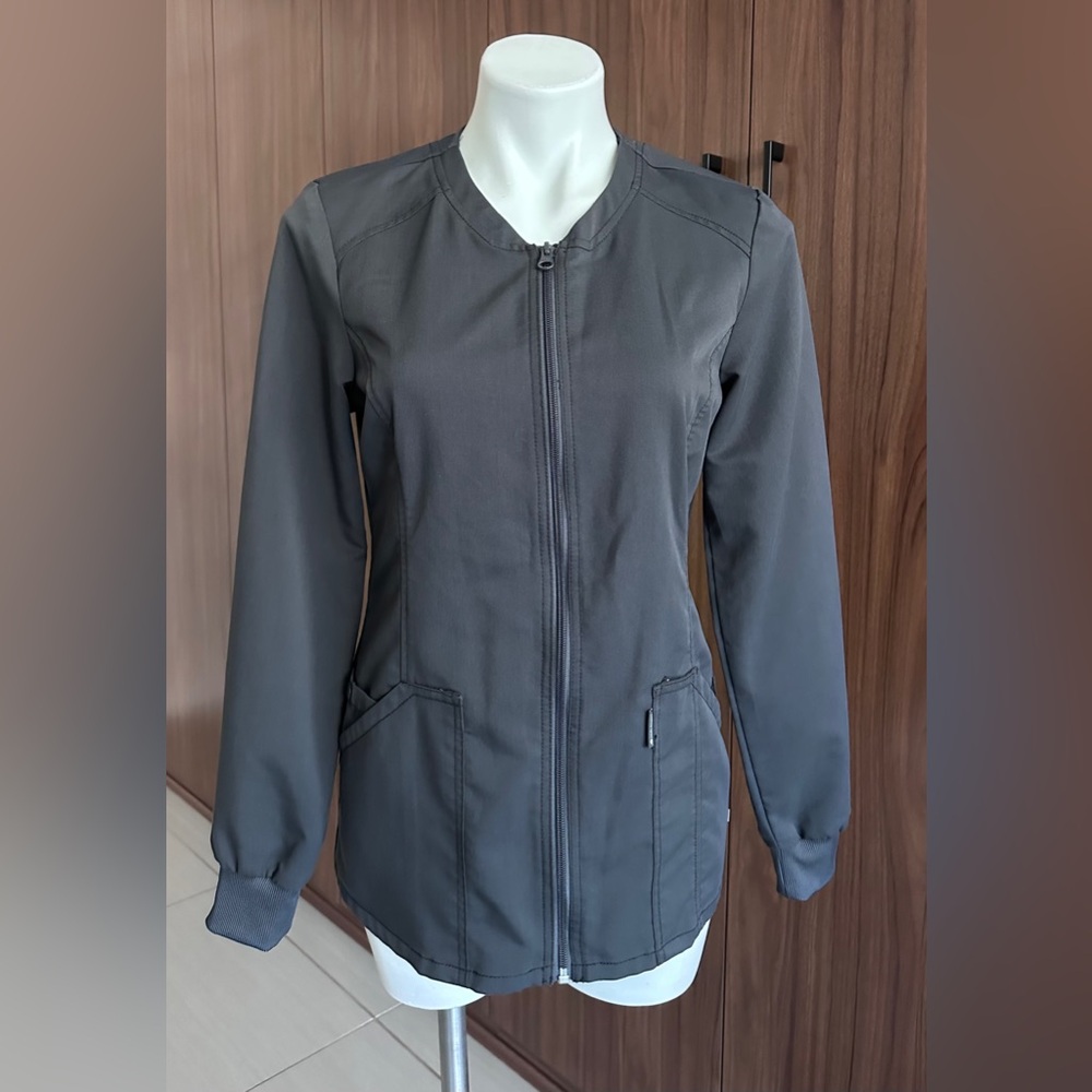 Code Happy Bliss Zipper Front Warm-Up Scrub Jacket Size Xs